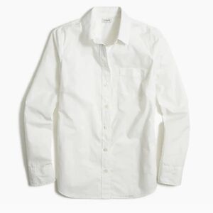 J. Crew Button-up cotton shirt in signature fit in white